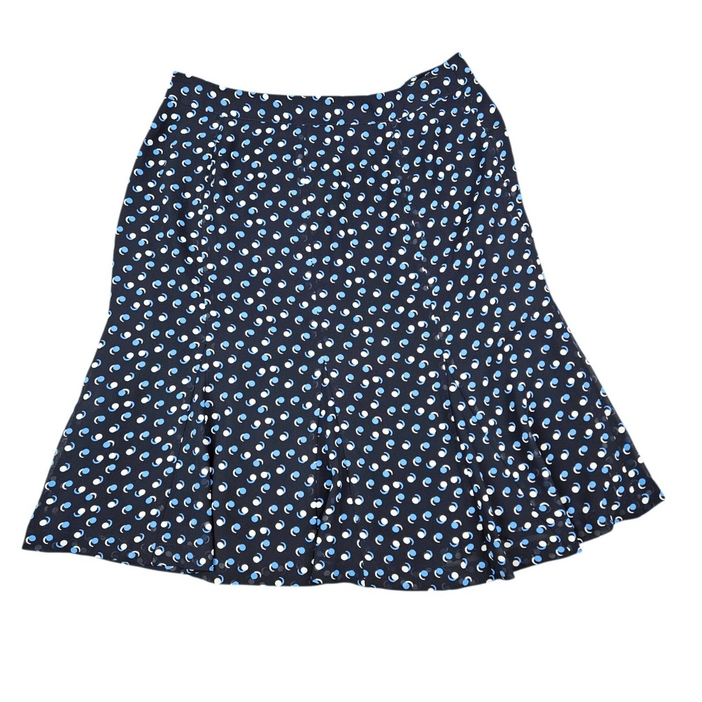 Talbots Skirt Womens Size 8 Knee Length Side Zip Polyester Lined Flowy Blue NEW